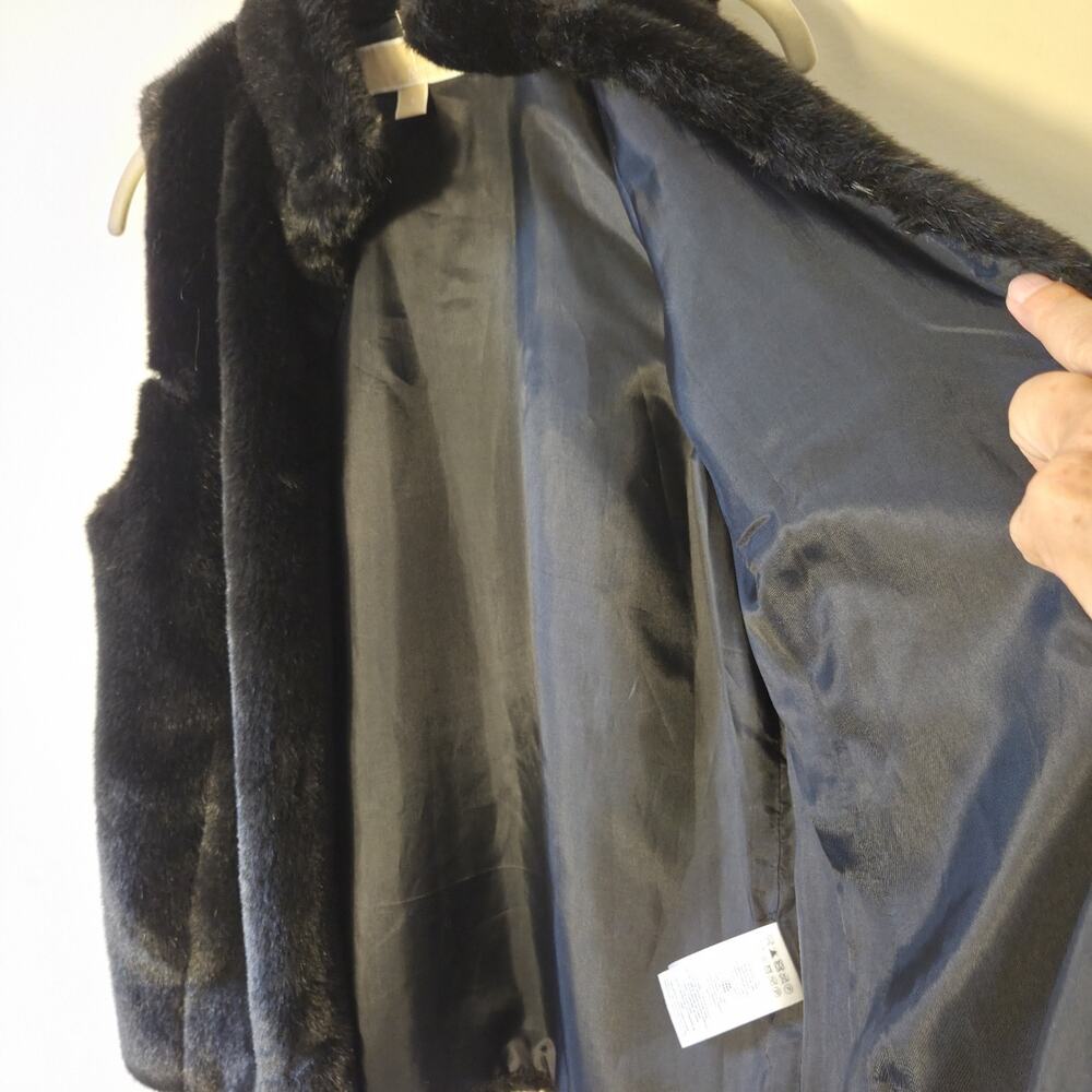 MICHAEL KORS Women Faux Fur Vest Jacket Coat Brown Size S Small Outerwear Cozy - Picture 7 of 10
